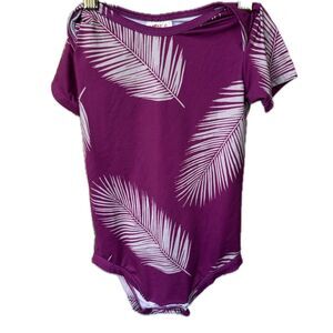 Hula Bay Baby Girl Hawaiian Aloha Tropical Palm Leaves Bodysuit 12M